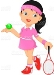 Girl Tennis Player Cartoon Stock Illustration - Download Image Now - iStock
